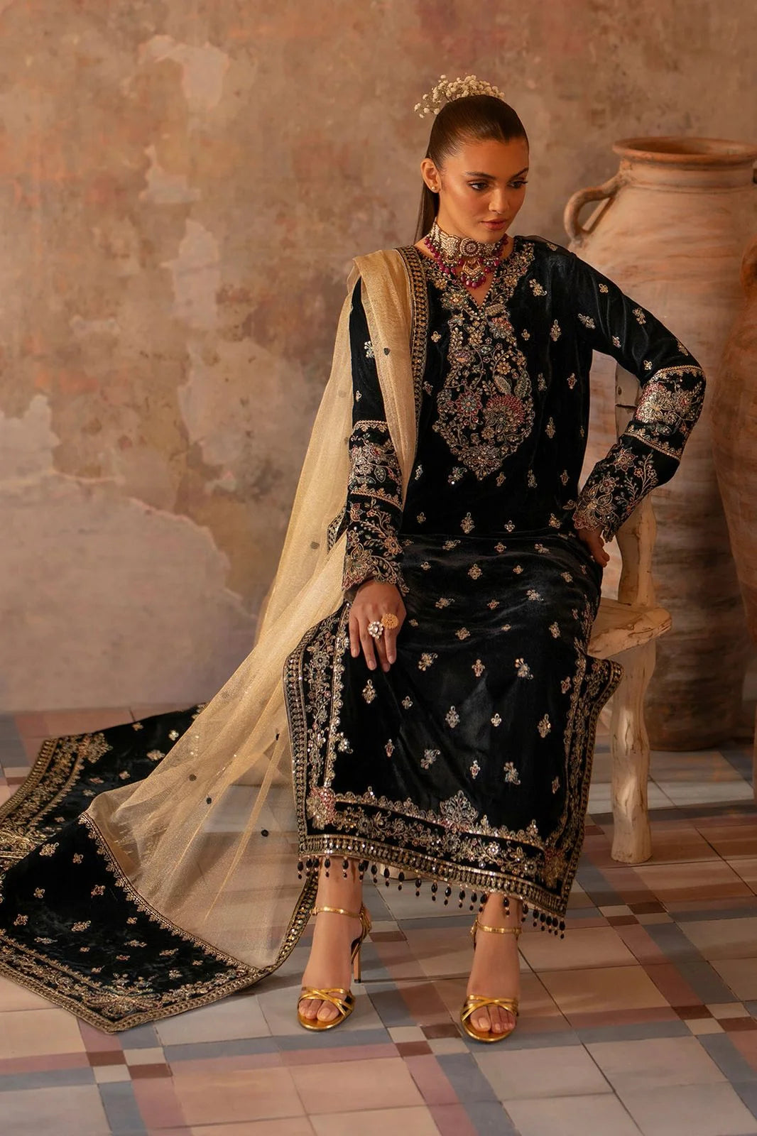 EMAN ADEEL PREMIUM  VELVET 3PC UNSTITCHED