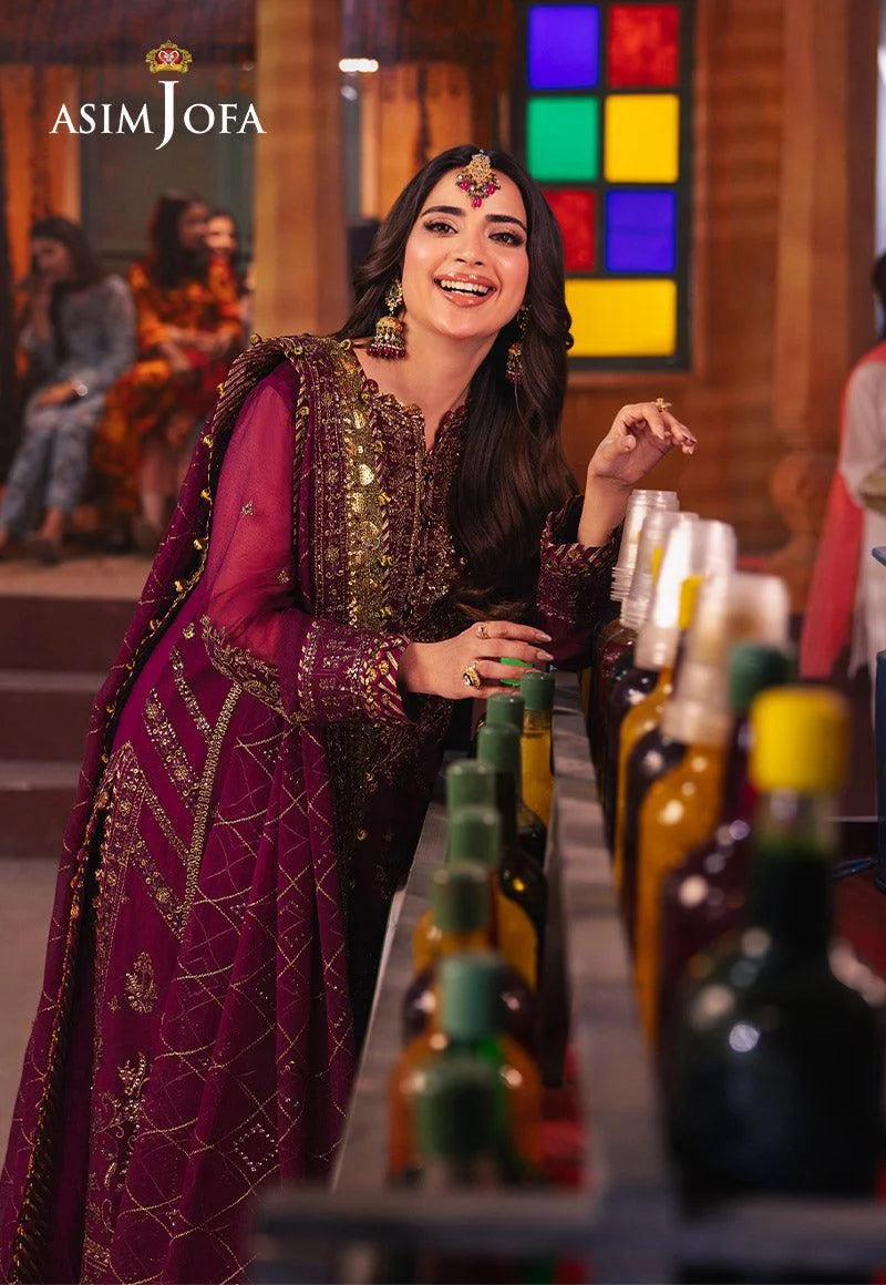Asim Jofa Embroidered Luxury Chiffon 3 Piece Unstitched
