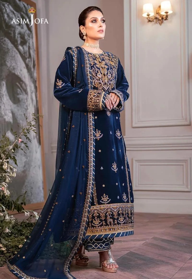 Asim Jofa The Ayeza Edit Luxury Velvet Collection Unstitched 3 Pieces