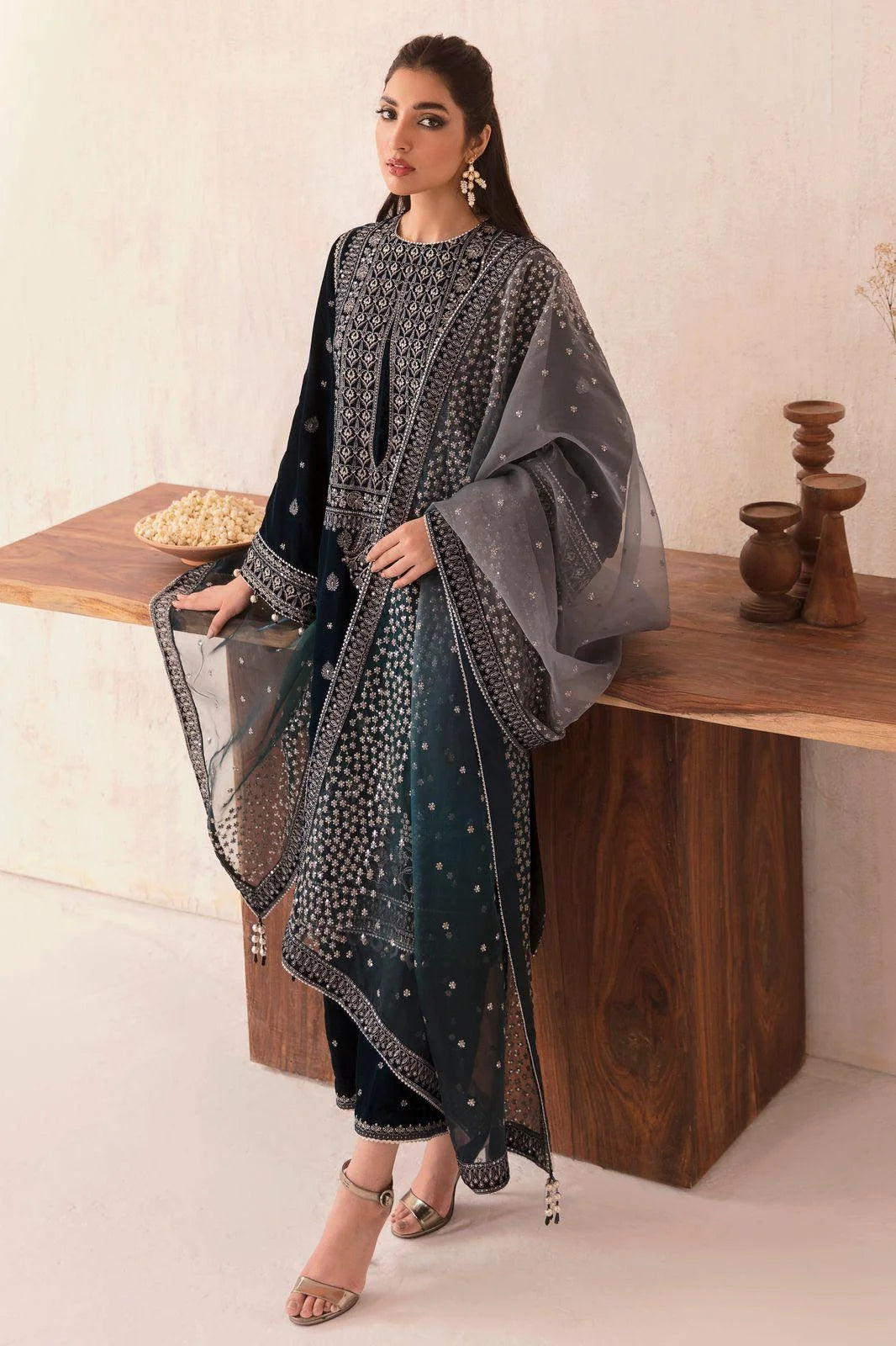 Jazmine Velvet Embroidered Collection 3PC Unstitched