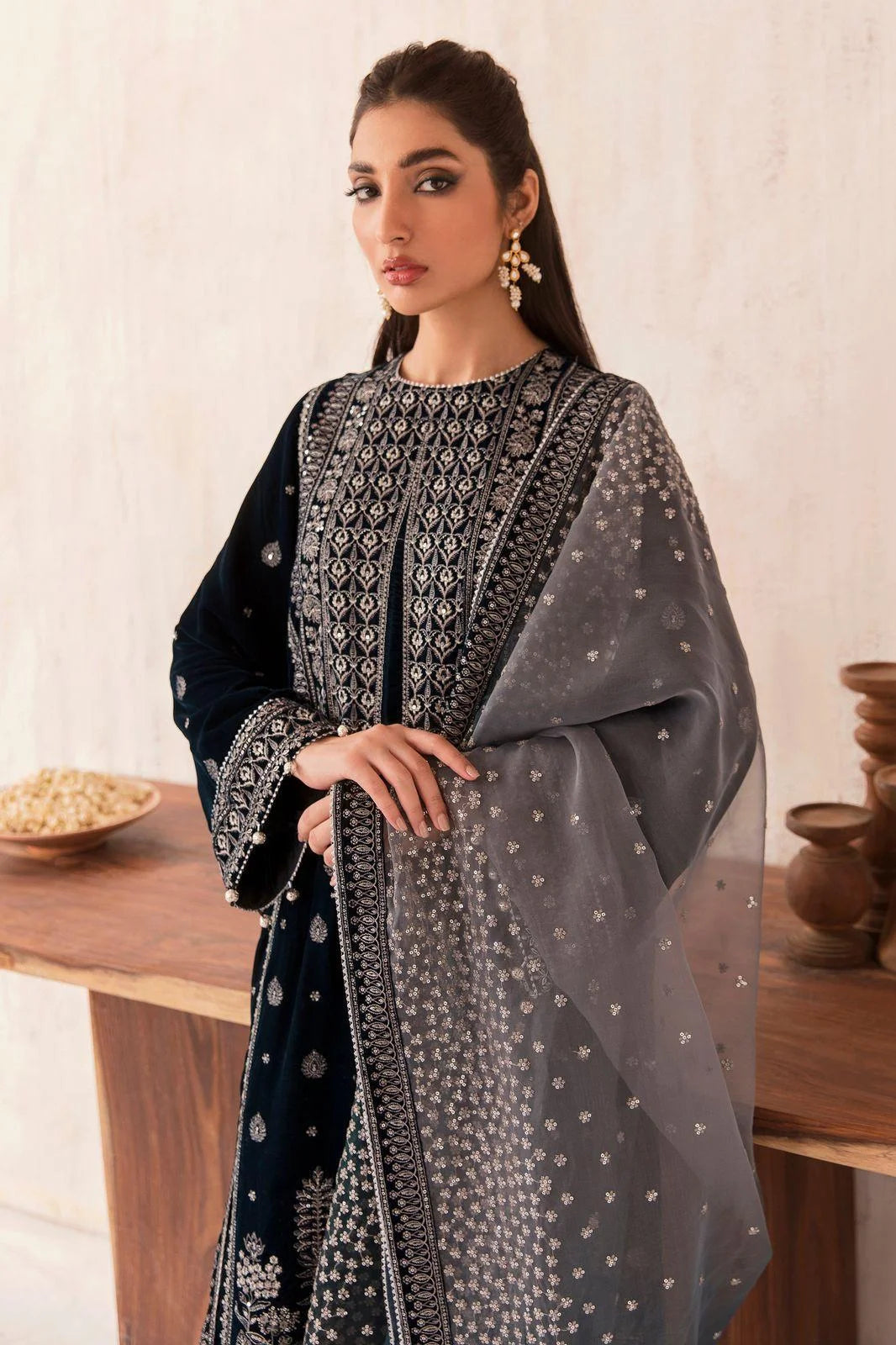 Jazmine Velvet Embroidered Collection 3PC Unstitched