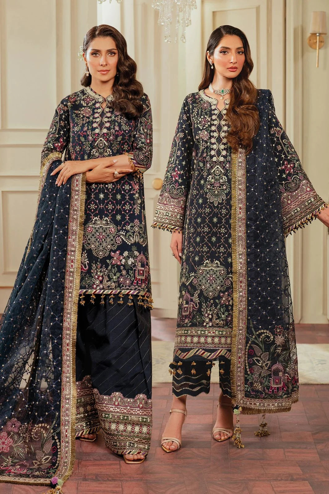 Baroque Chantelle Luxury Raw silk Embroidered 3 Piece Unstitched