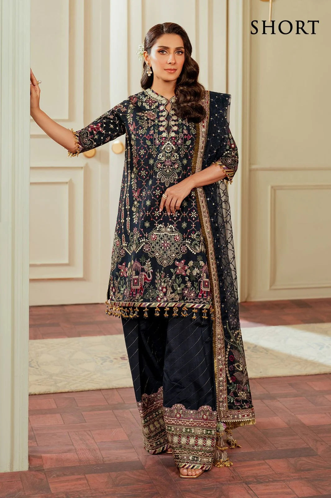 Baroque Chantelle Luxury Raw silk Embroidered 3 Piece Unstitched