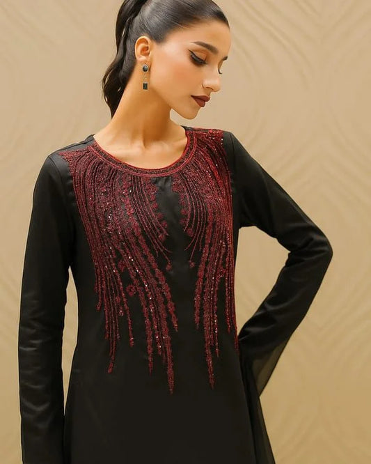 HR SOFT SHAMOOZ SILK Embroidered 3 Piece Unstitched