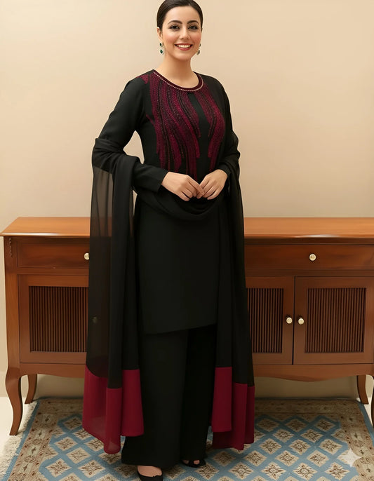 HR SOFT SHAMOOZ SILK Embroidered 3 Piece Unstitched