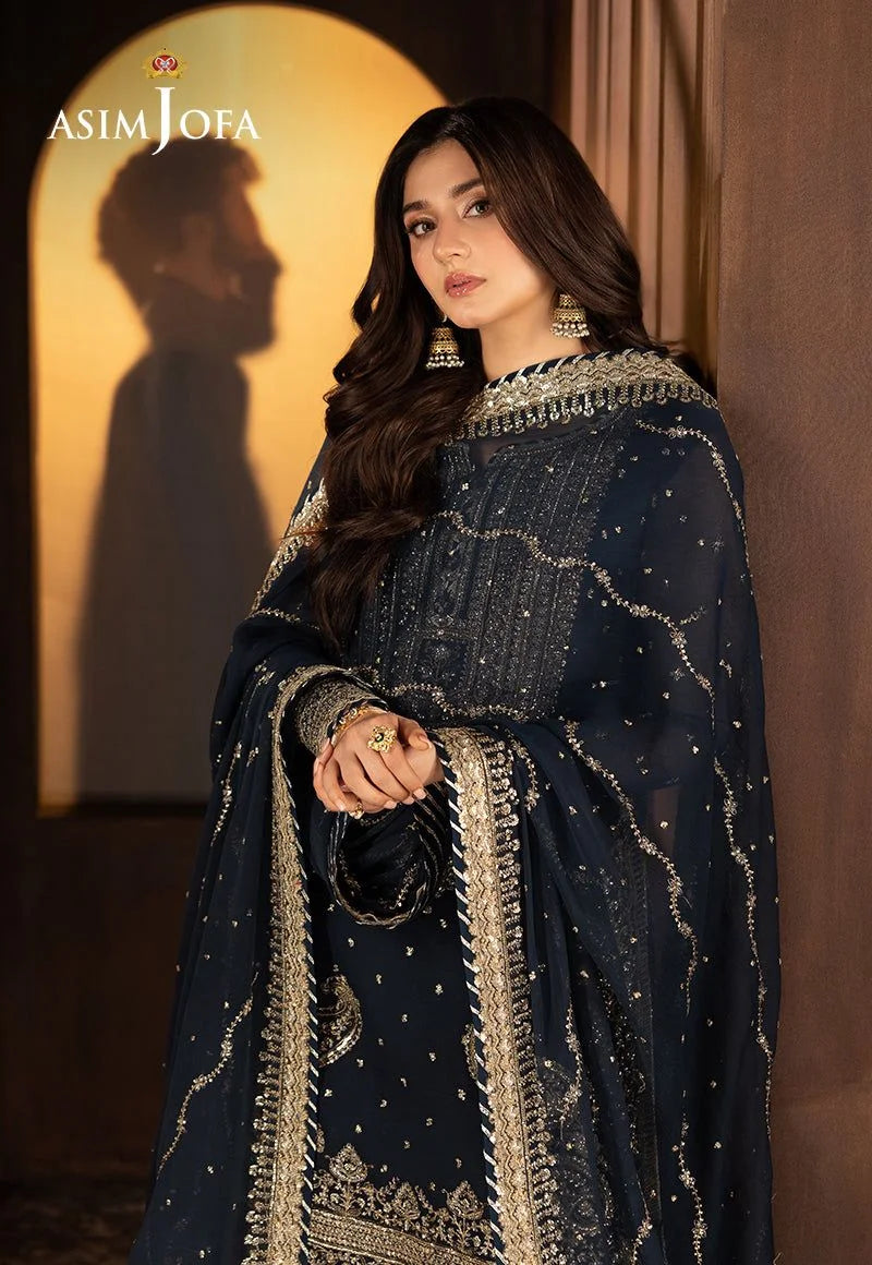 Asim Jofa Luxury Chiffon Embroidered 3 Piece Unstitched