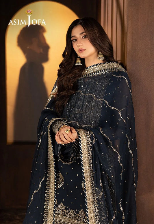 Asim Jofa Luxury Chiffon Embroidered 3 Piece Unstitched