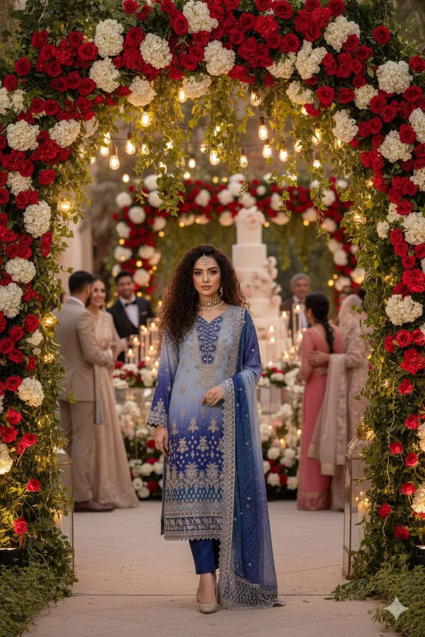 Emaan Adeel Luxury Chiffon Embroidered 3 piece Unstitched