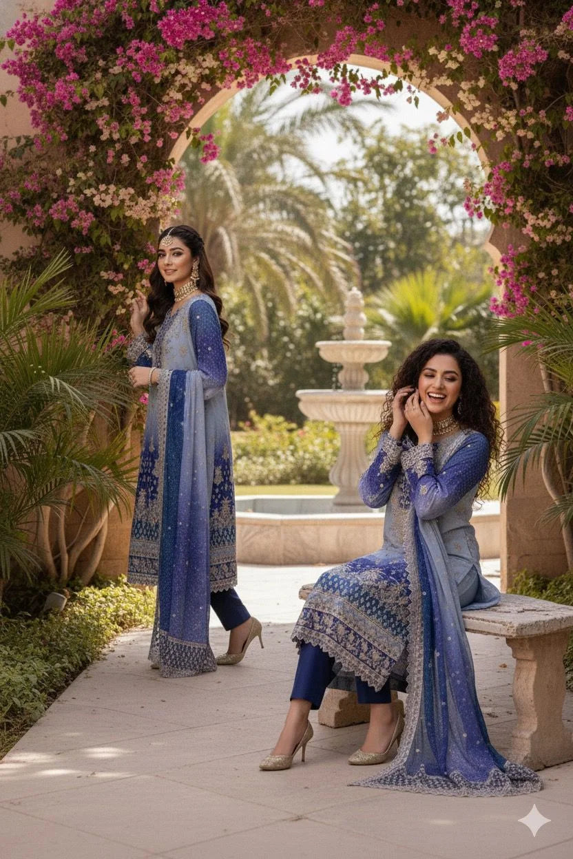 Emaan Adeel Luxury Chiffon Embroidered 3 piece Unstitched