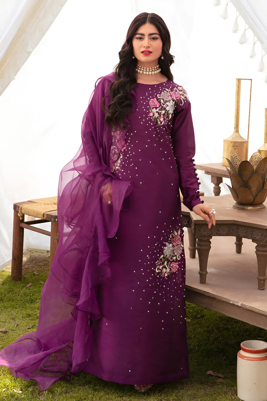 VANYA Embroidered Silk 3 Piece Unstitched Suit