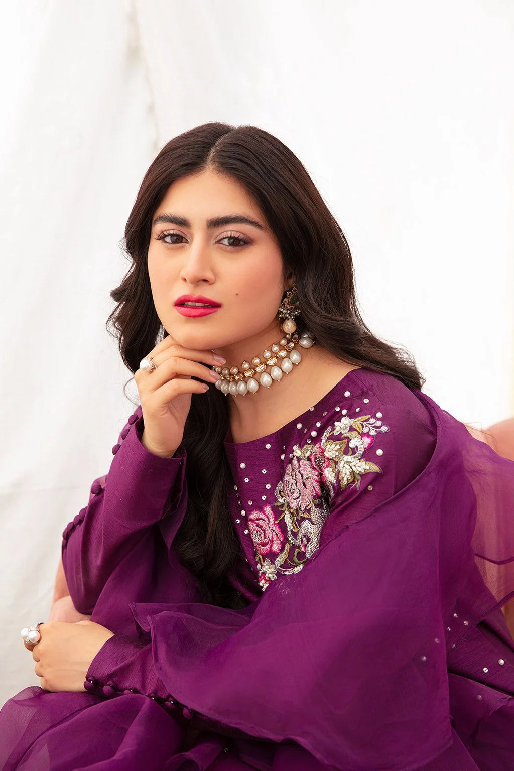 VANYA Embroidered Silk 3 Piece Unstitched Suit