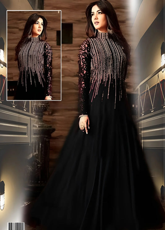 Indian Luxury Chiffon Maxi Embroidered 3 Piece Unstitched