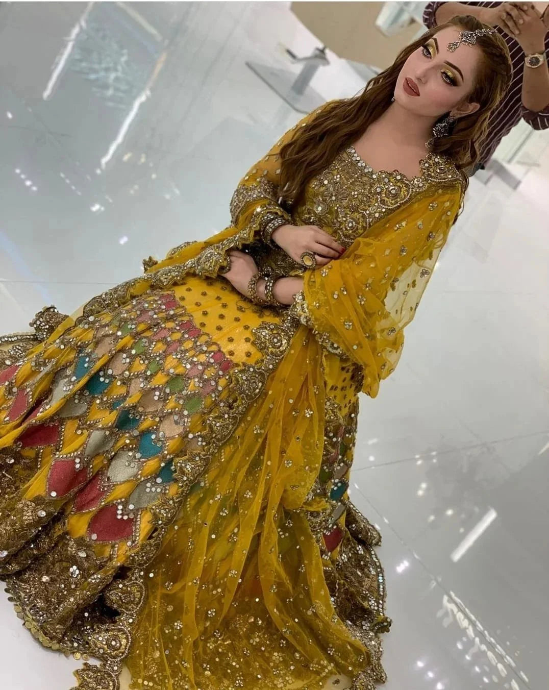 Kashee Wedding Mayo Collection Luxury Net Embroidered 3 piece Unstitched