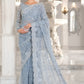 Maria B Ice Blue Exclusive Saree