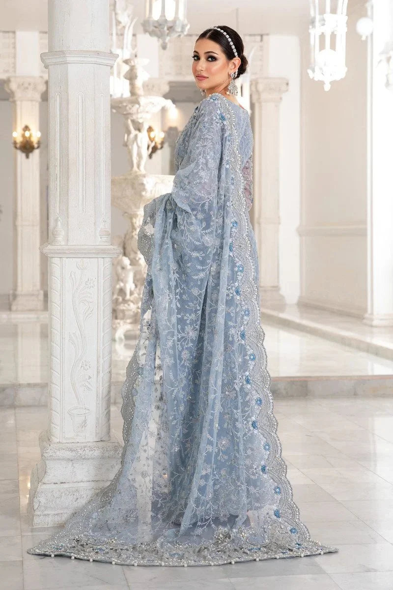 Maria B Ice Blue Exclusive Saree
