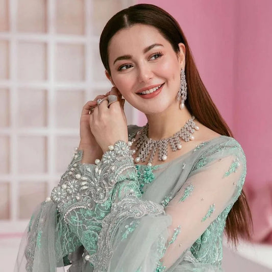 Elaf Green Hand Work Organza Embroidered 3 Piece Unstitched