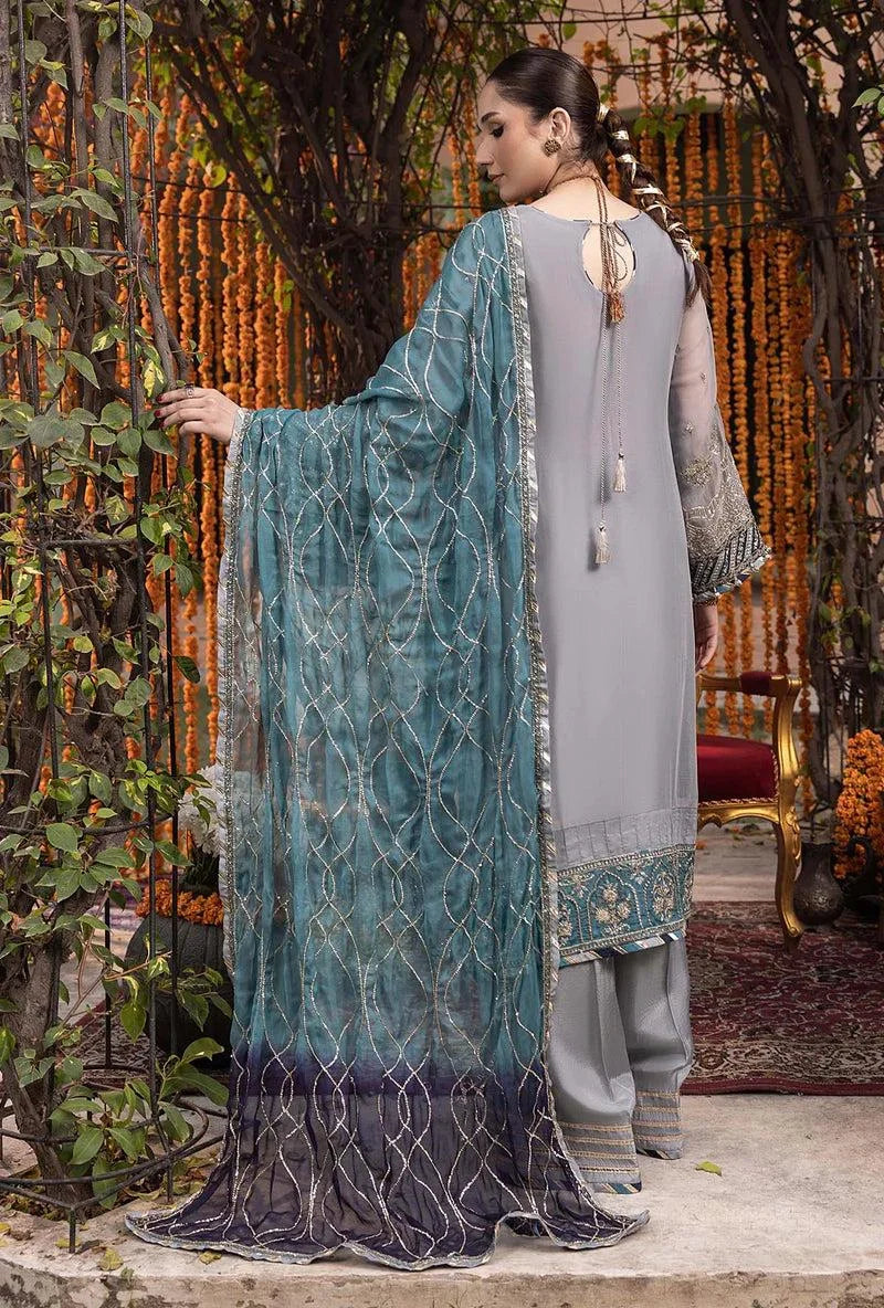 Adan Libas Chiffon Embroidered Unstitched Collection RANG-E-MEHFIL 005
