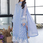 Azure Sky Blue Thread Work Luxury Embroidery Dress 3 Piece Unstitched