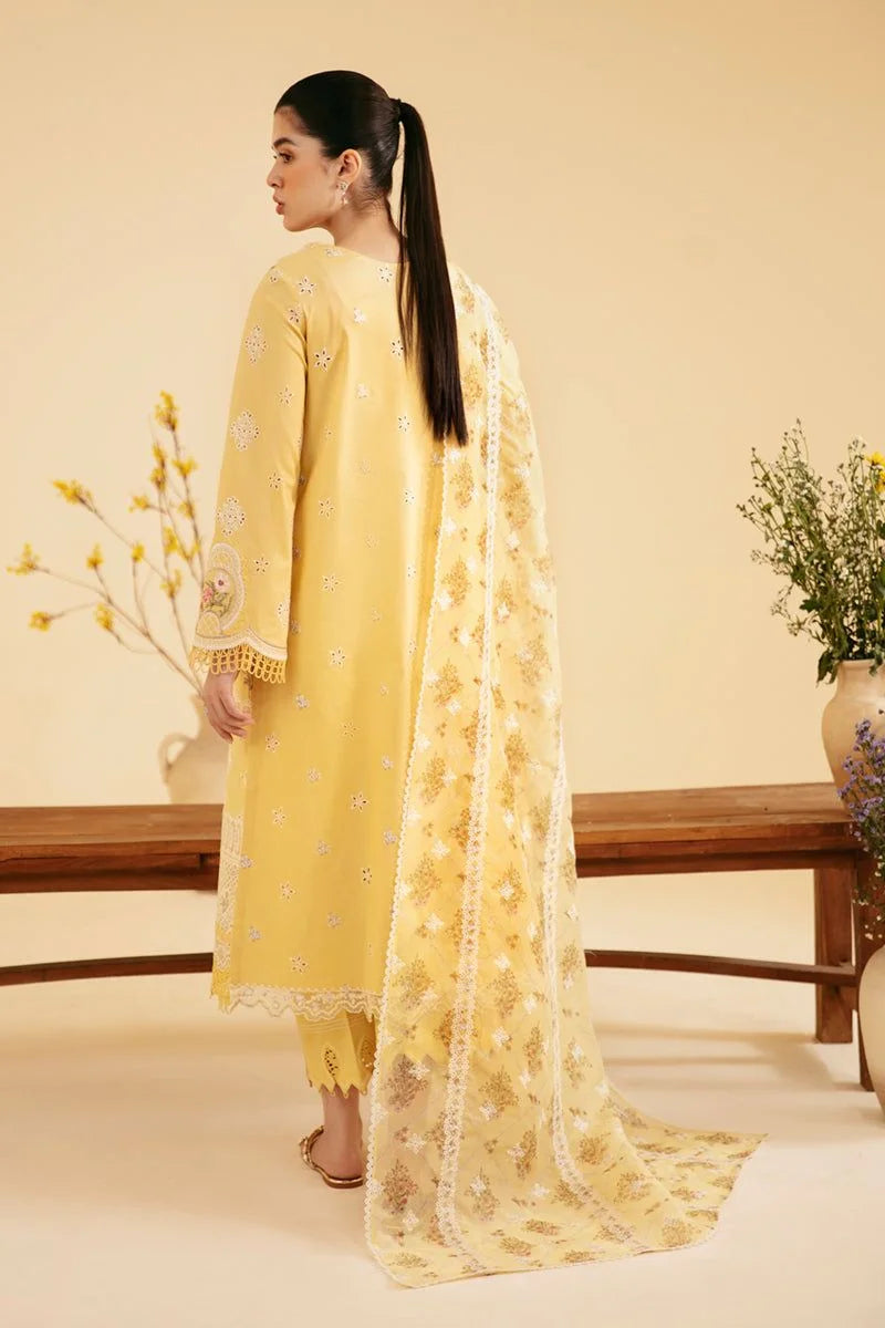 Qalamkar Yellow Luxury Lawn Collection