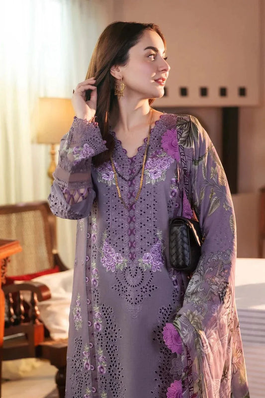 HANIA AMIR 3PC Dhanak Embroidered Suit