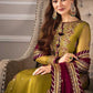 Asim Jofa Mehndi Green Luxury Embroidered Chiffon 3 Piece Unstitched