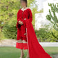 Zarqash Lawn Embroidery Chikan Kari 3 piece Unstitched