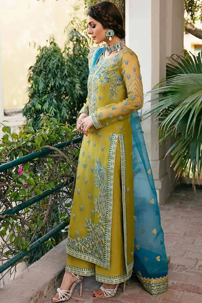 Akbar Aslam Party Wear Luxury Organza Dress Embroidered 3 piece Unstitched