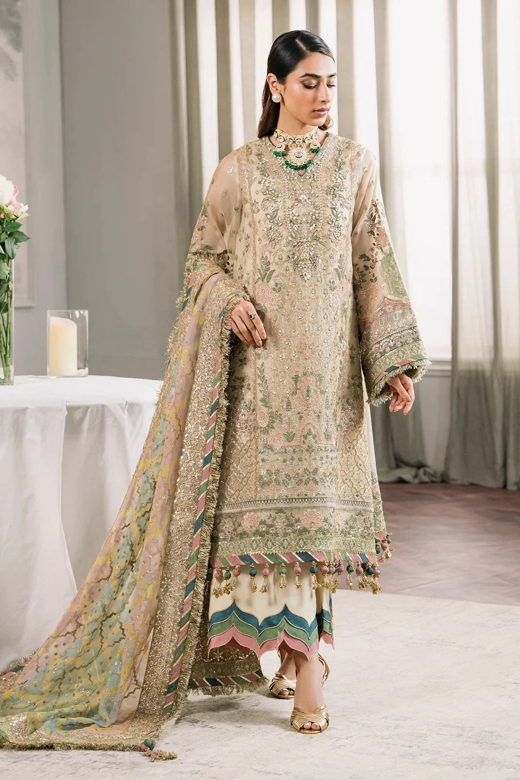 BAROQUE CHANTELLE LUXURY WEDDING COLLECTION 3 PIECE UNSTITCHED DRESS