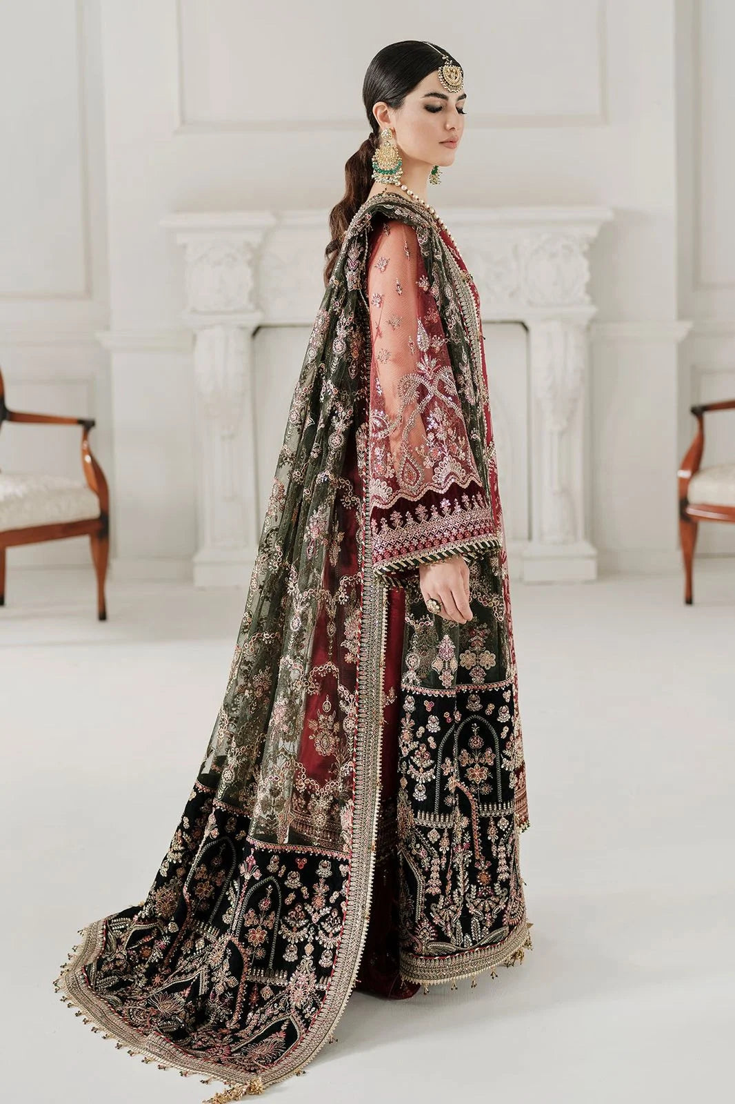BAROQUE Chantelle Bareeze Net Unstitched Embroidered 3Pc Suit CH10-07