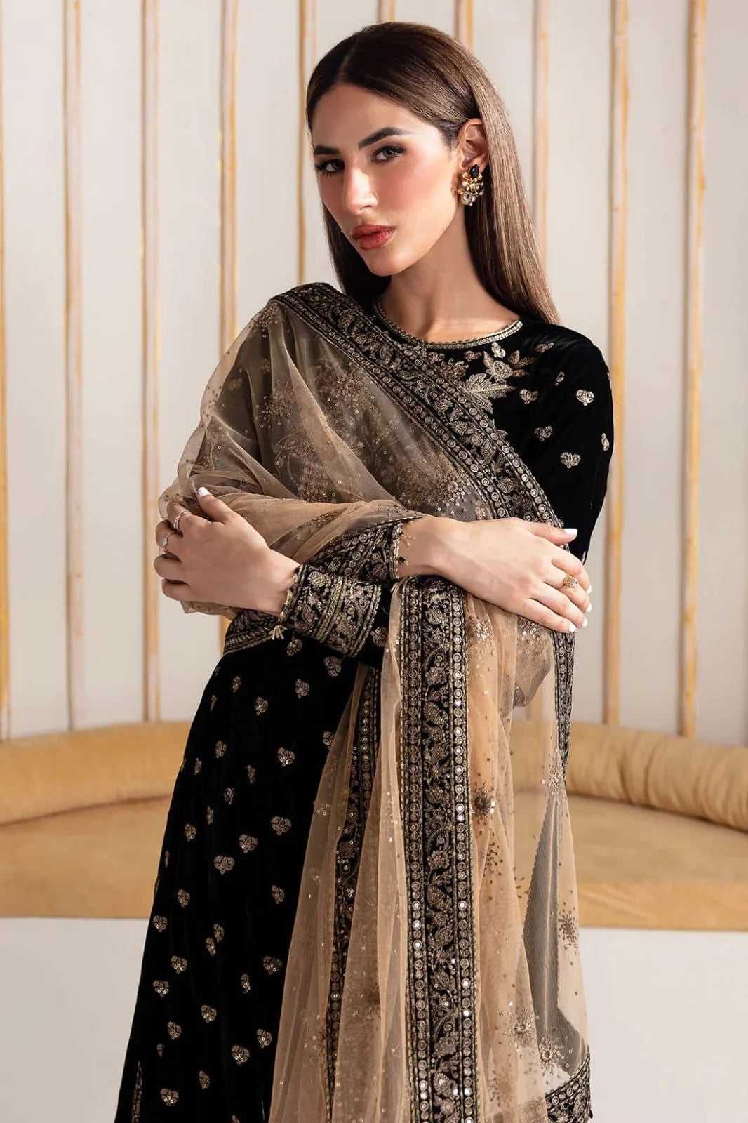 Jazmine Embroidered 3Pc Unstitched Luxury Velvet Collection