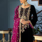 Khuda baksh Luxury Velvet Dress Embroidered 3 Piece Unstitched
