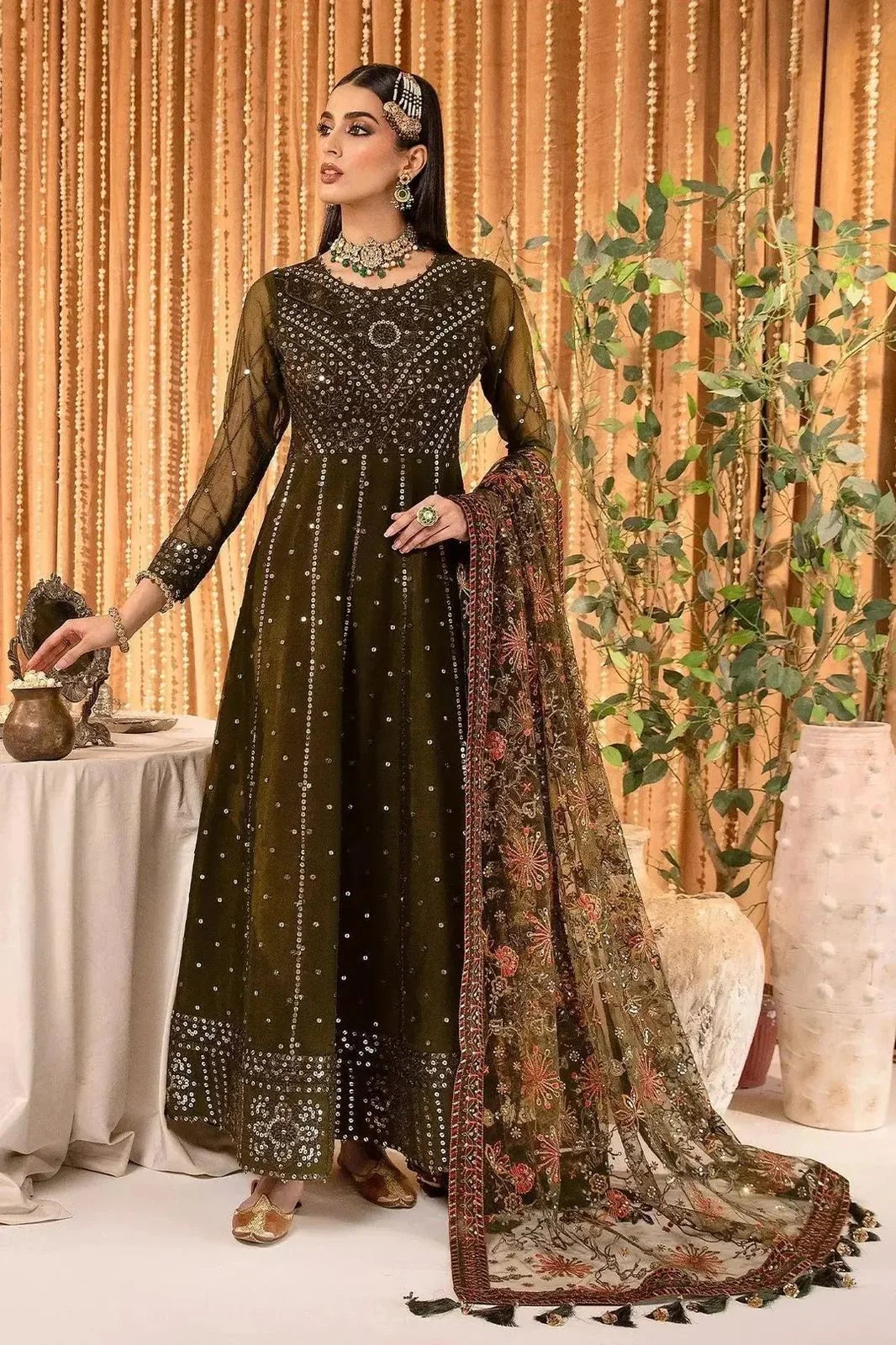 ALIZEH Luxury Chiffon Embroidered 3 Piece Unstitched