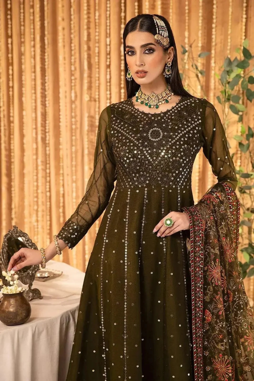 ALIZEH Luxury Chiffon Embroidered 3 Piece Unstitched