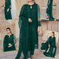 Mushq Green Formal Net Embroidered With Handwork 3 Piece Unstitched