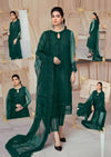 Mushq Green Formal Net Embroidered With Handwork 3 Piece Unstitched