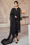 Mushq Black Formal Net Embroidered With Handwork 3 Piece Unstitched