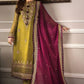 Asim Jofa Mehndi Green Luxury Embroidered Chiffon 3 Piece Unstitched