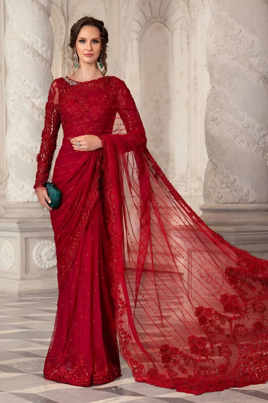 Maria B Ice Blue Exclusive Saree