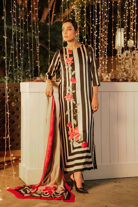 Lulusar Luxury Silk Dress 3 piece Unstitched