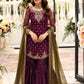 Ayesha Imran Purple Embroidery Luxury Chiffon 3 Piece Unstitched