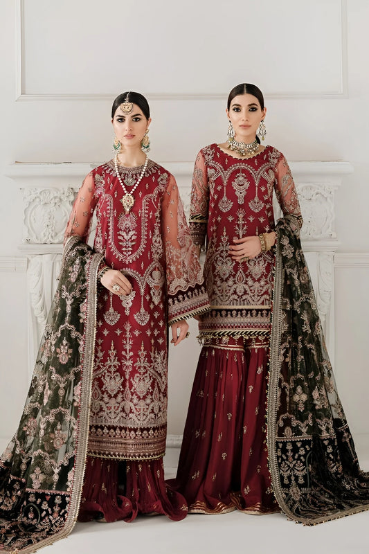 BAROQUE Chantelle Bareeze Net Unstitched Embroidered 3Pc Suit CH10-07