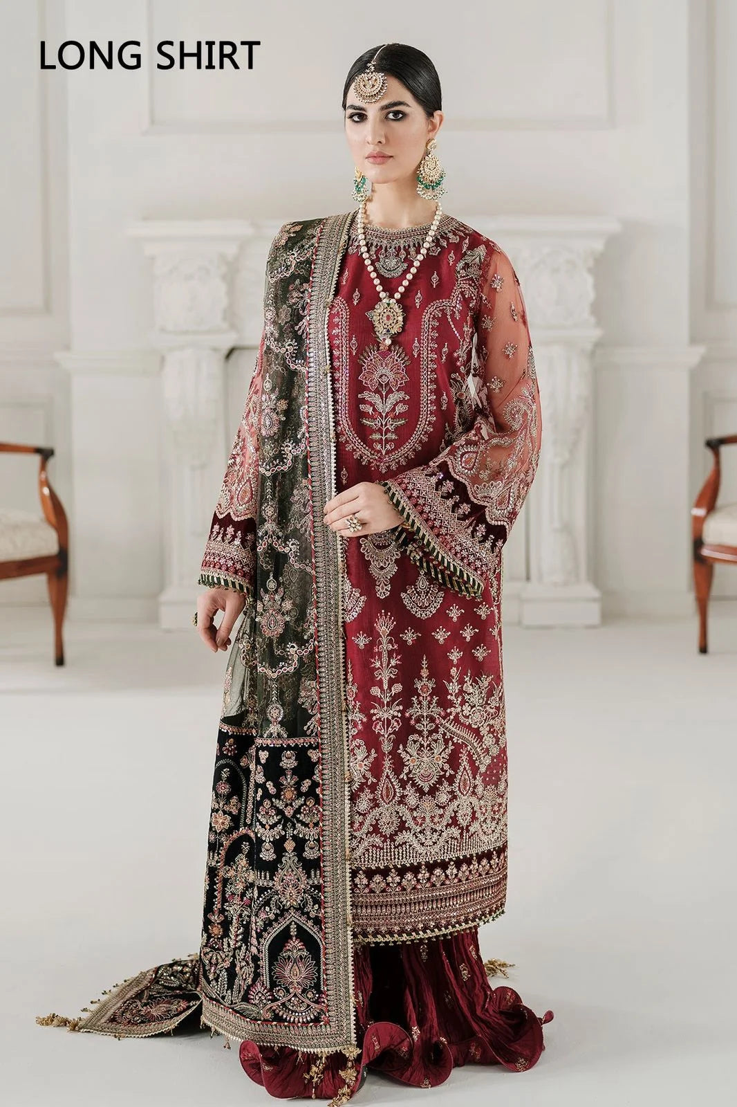 BAROQUE Chantelle Bareeze Net Unstitched Embroidered 3Pc Suit CH10-07