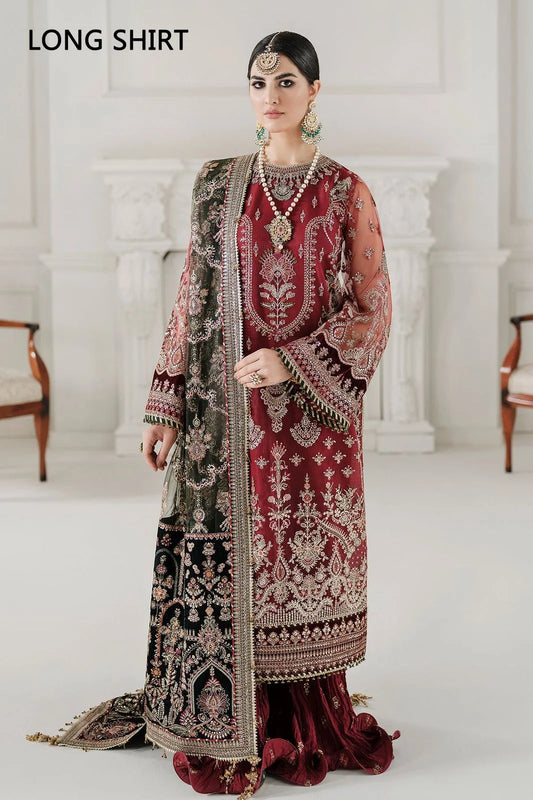 BAROQUE Chantelle Bareeze Net Unstitched Embroidered 3Pc Suit CH10-07