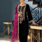 Khuda baksh Luxury Velvet Dress Embroidered 3 Piece Unstitched