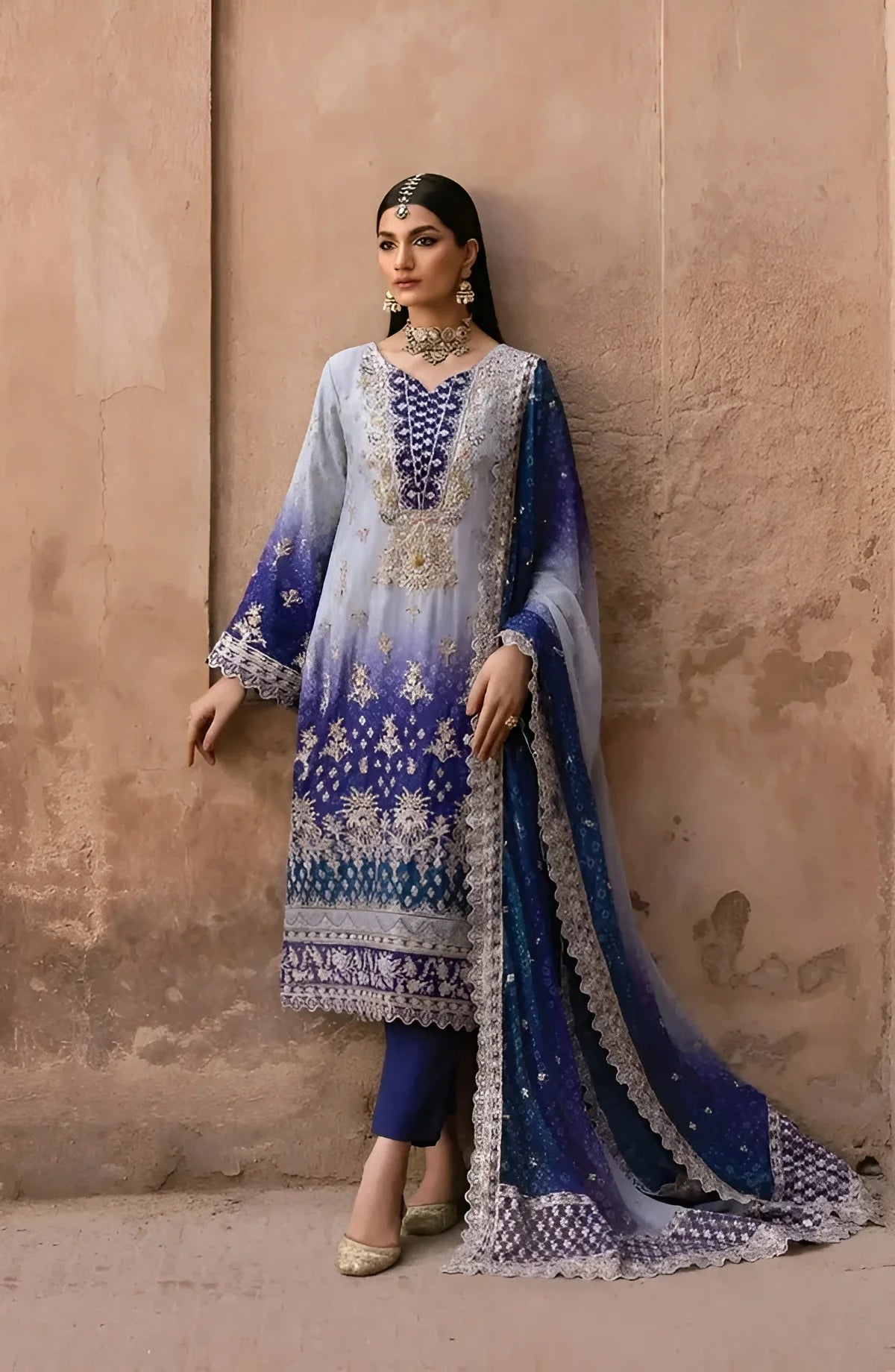Emaan Adeel Luxury Chiffon Embroidered 3 piece Unstitched