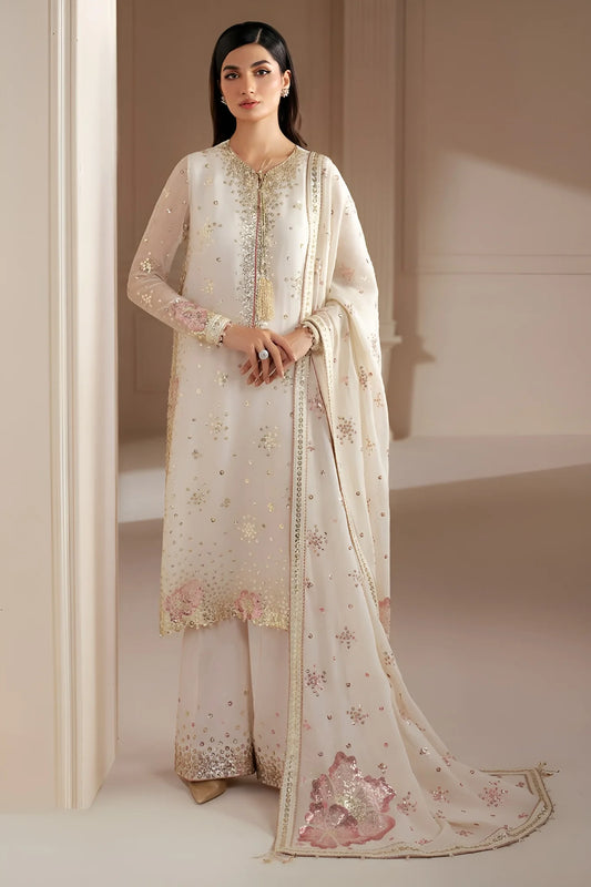Jazmin Luxury Chiffon Embroidered 3 Piece Unstitched