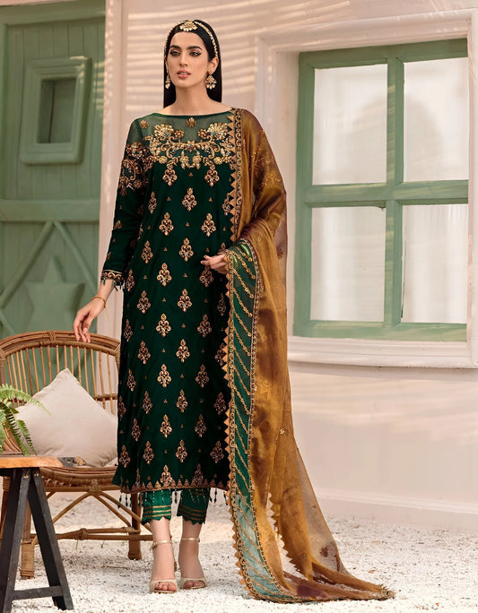 Emaan Adeel Makhmal Unstitched Luxury Velvet 3Pc Embroidered Suit
