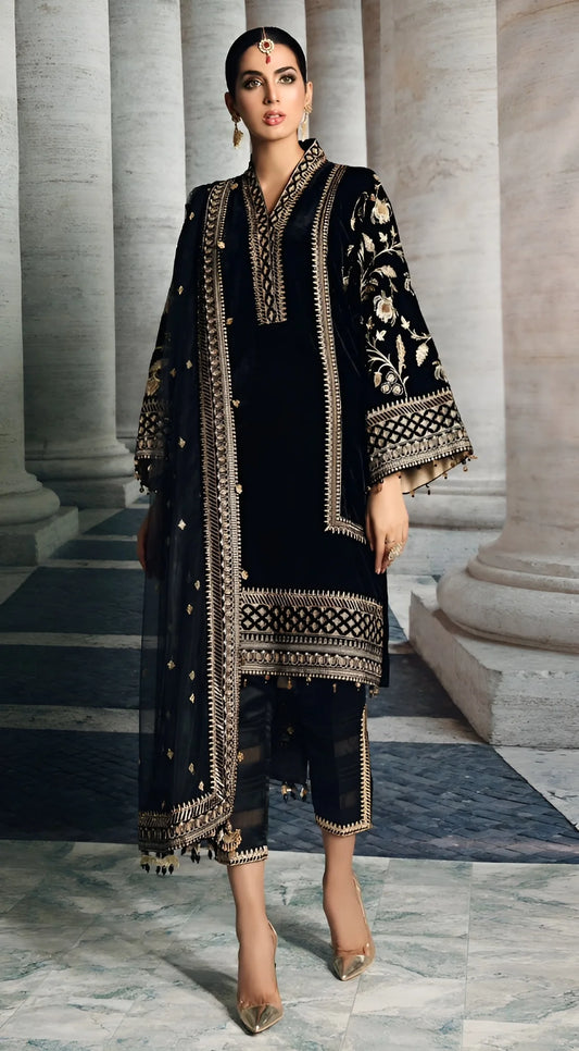 ANAYA Luxury Velvet Collection 3 Pc Unstitched