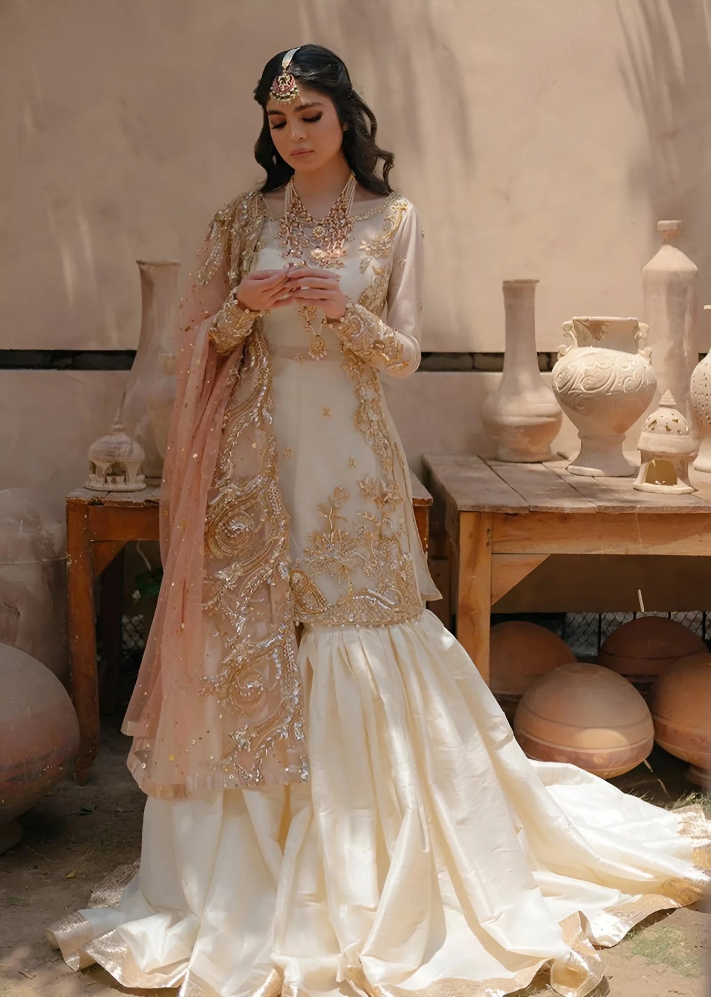 NAMEERA BRIDALS WEAR LUXURY ORGANZA 3PC UNSTTCHED