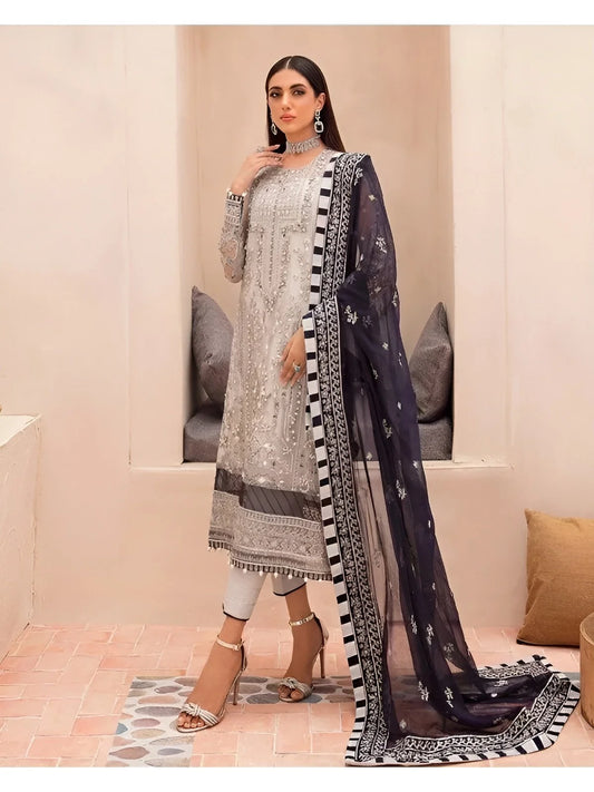 Gulaal Luxury Embroidered Organza 3 Piece Unstitched